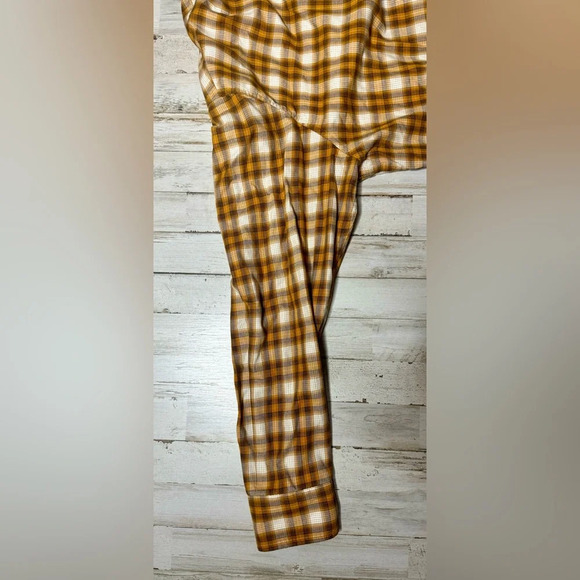 Cabelas Outdoor Gear Long sleeve Button Up Shirt XL Orange Checked - Picture 7 of 11
